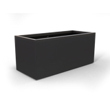 Badalona rectangular fiberglass planter in Matte Charcoal, 39 × 17 × 17 in, studio render