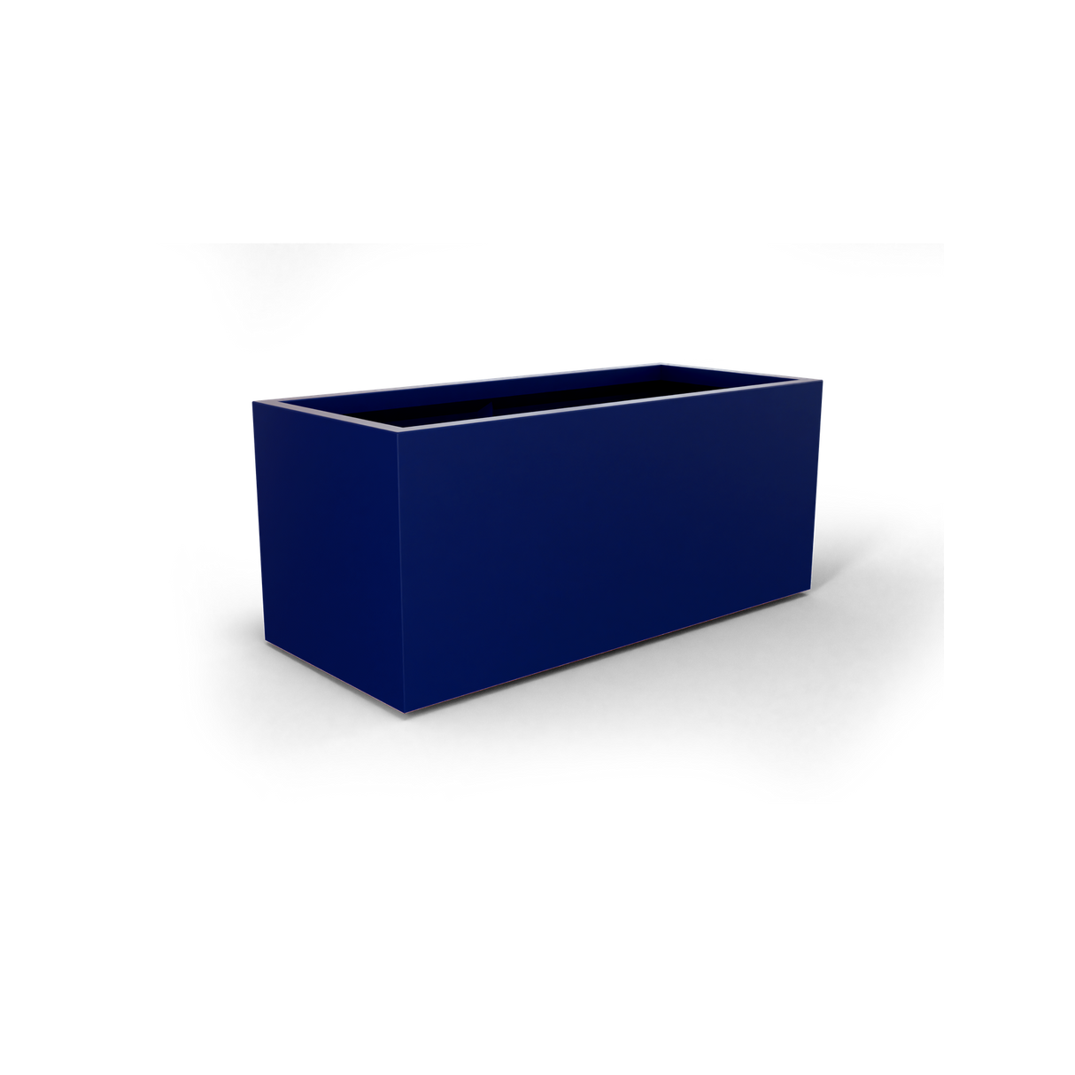Badalona rectangular fiberglass planter in Matte Cobalt Blue