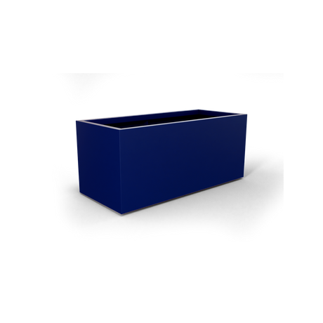 Badalona rectangular fiberglass planter in Matte Cobalt Blue