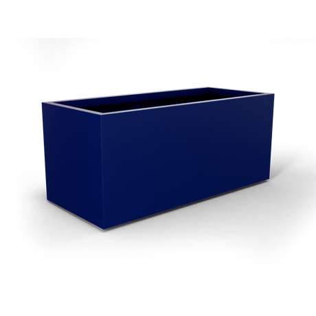 Badalona rectangular fiberglass planter in Matte Cobalt Blue, 39 × 17 × 17 in, studio render