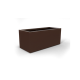 Badalona rectangular fiberglass planter in Matte Dark Brown