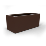 Badalona rectangular fiberglass planter in Matte Dark Brown, 39 × 17 × 17 in, studio render