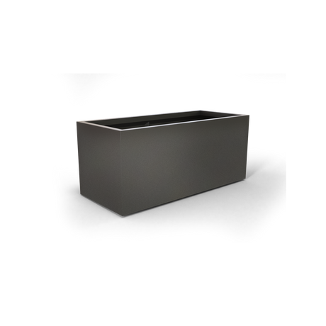 Badalona rectangular fiberglass planter in Matte Gunmetal