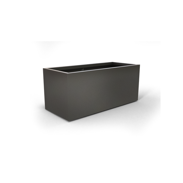 Badalona rectangular fiberglass planter in Matte Gunmetal