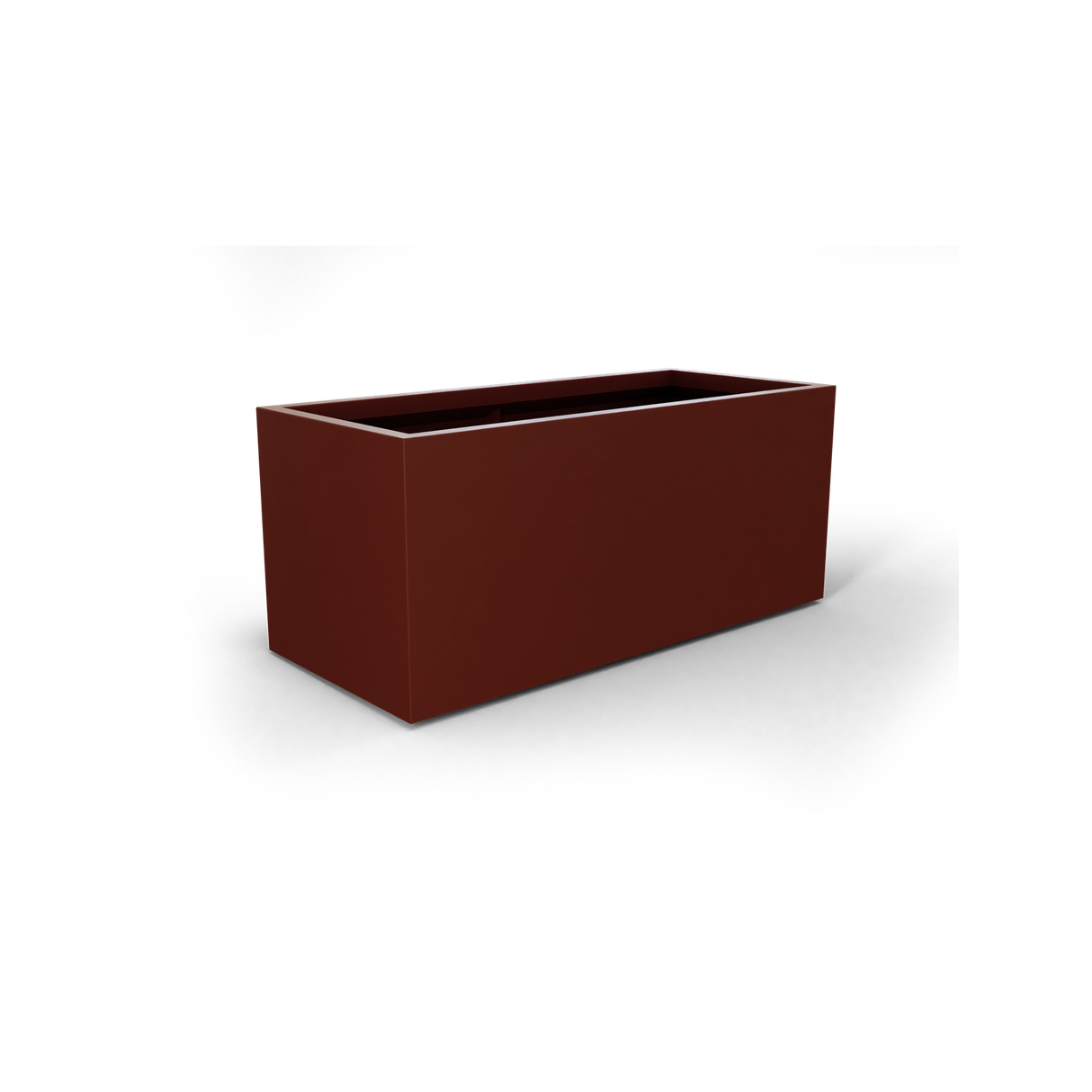 Badalona rectangular fiberglass planter in Matte Terra Cotta