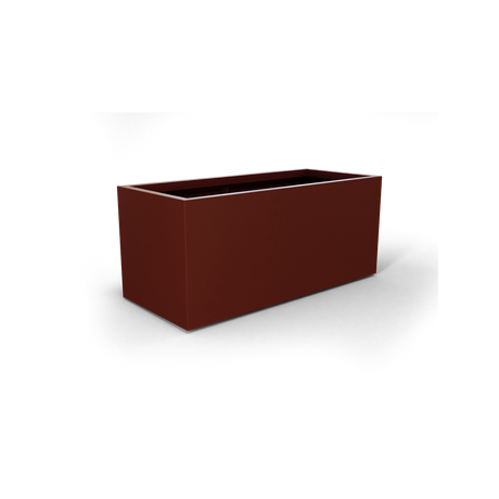 Badalona rectangular fiberglass planter in Matte Terra Cotta
