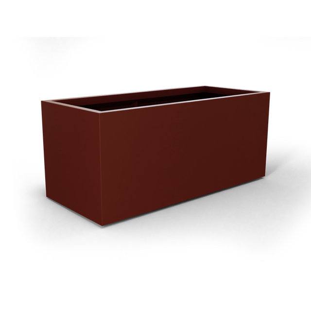 Badalona rectangular fiberglass planter in Matte Terra Cotta, 39 × 17 × 17 in, studio render
