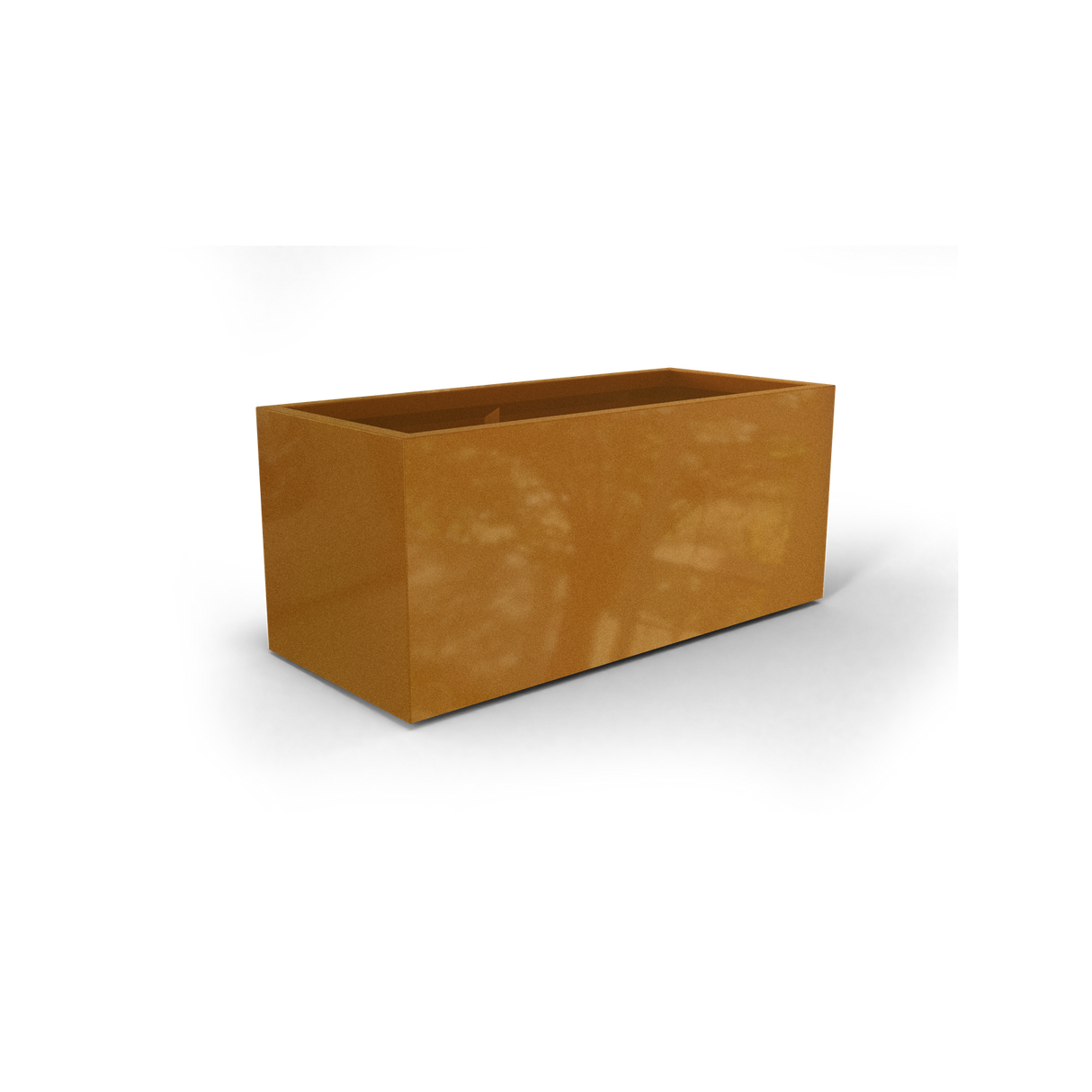 Badalona rectangular fiberglass planter in Metallic Bronze