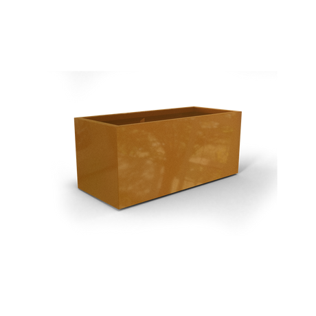 Badalona rectangular fiberglass planter in Metallic Bronze