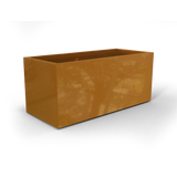 Badalona rectangular fiberglass planter in Metallic Bronze, 39 × 17 × 17 in, studio render