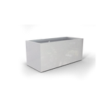 Badalona rectangular fiberglass planter in Metallic Silver