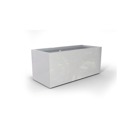 Badalona rectangular fiberglass planter in Metallic Silver