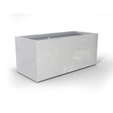 Badalona rectangular fiberglass planter in Metallic Silver, 39 × 17 × 17 in, studio render