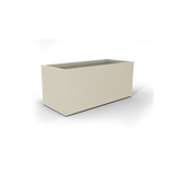 Badalona rectangular fiberglass planter in Satin Beige