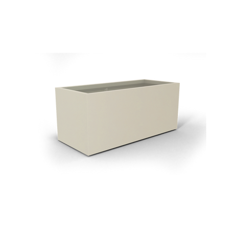 Badalona rectangular fiberglass planter in Satin Beige