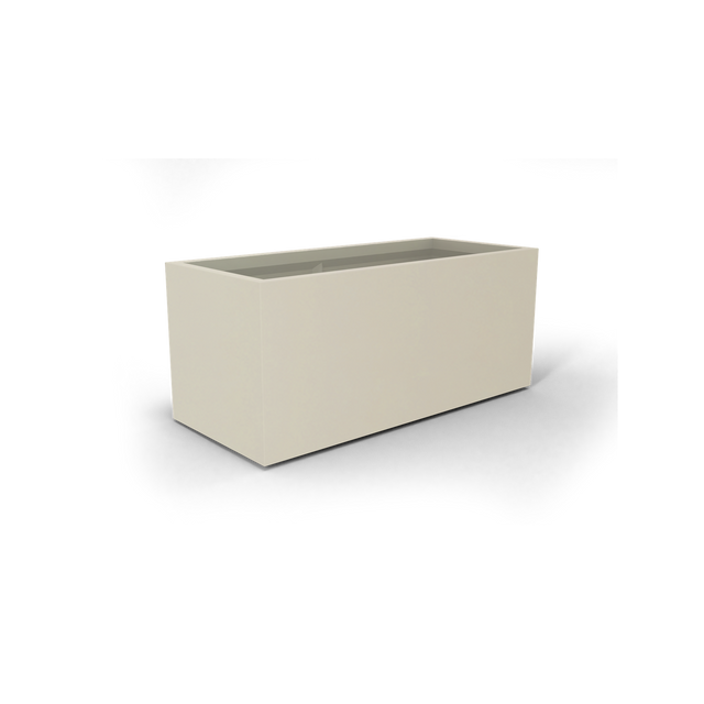 Badalona rectangular fiberglass planter in Satin Beige