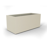 Badalona rectangular fiberglass planter in Satin Beige, 39 × 17 × 17 in, studio render