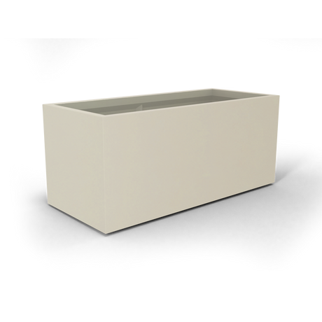 Badalona rectangular fiberglass planter in Satin Beige, 39 × 17 × 17 in, studio render