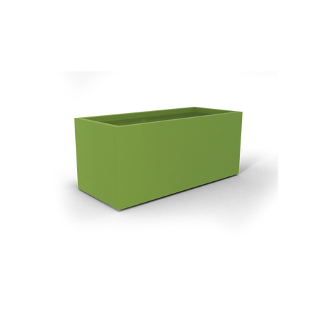 Badalona rectangular fiberglass planter in Satin Green
