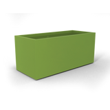 Badalona rectangular fiberglass planter in Satin Green, 39 × 17 × 17 in, studio render