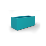 Badalona rectangular fiberglass planter in Satin Seafoam Green