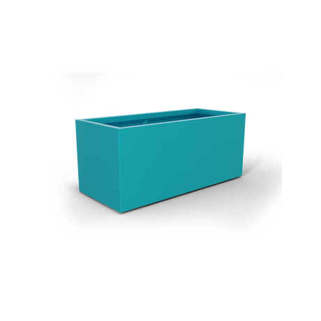 Badalona rectangular fiberglass planter in Satin Seafoam Green