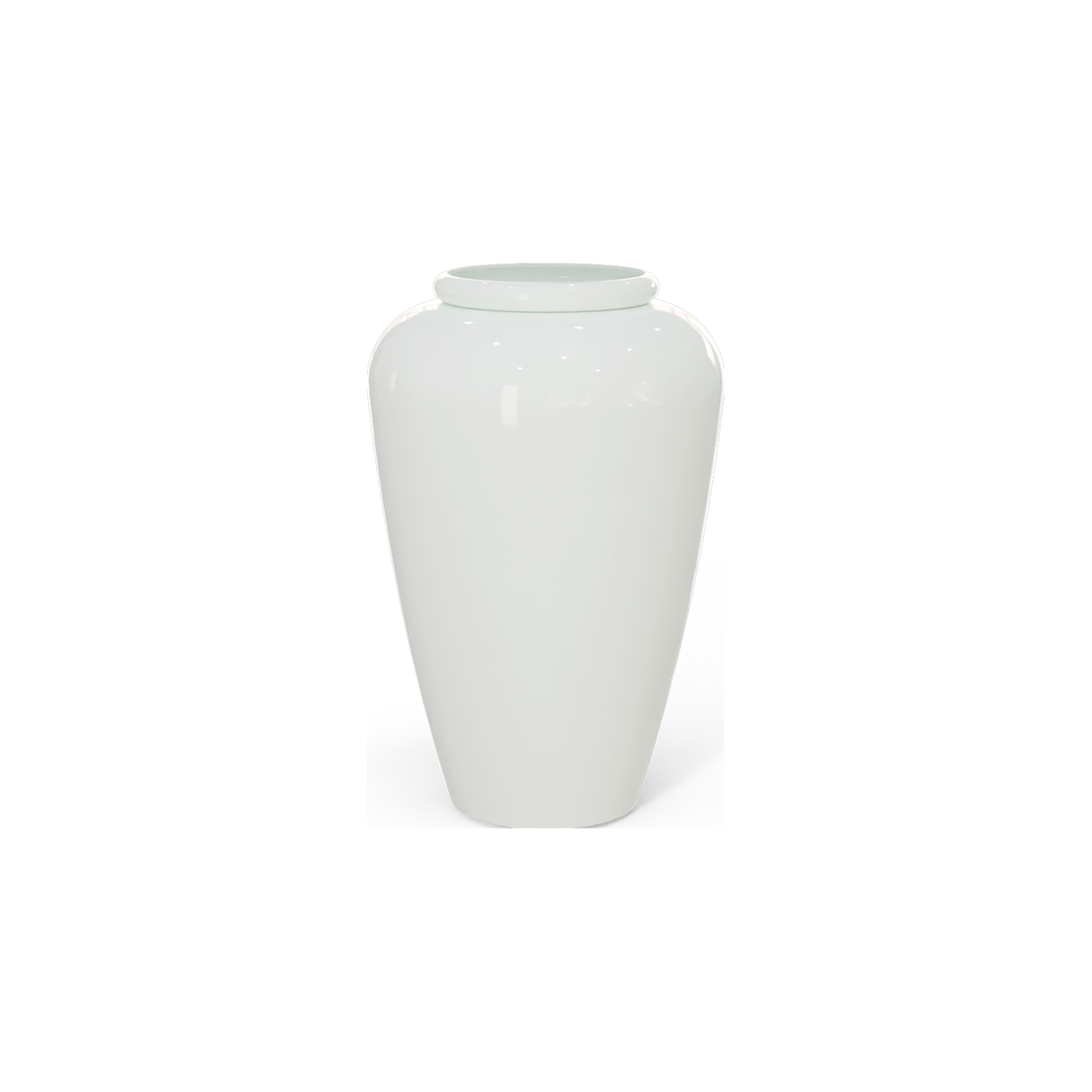Bara jar fiberglass planter in Gloss Bright White