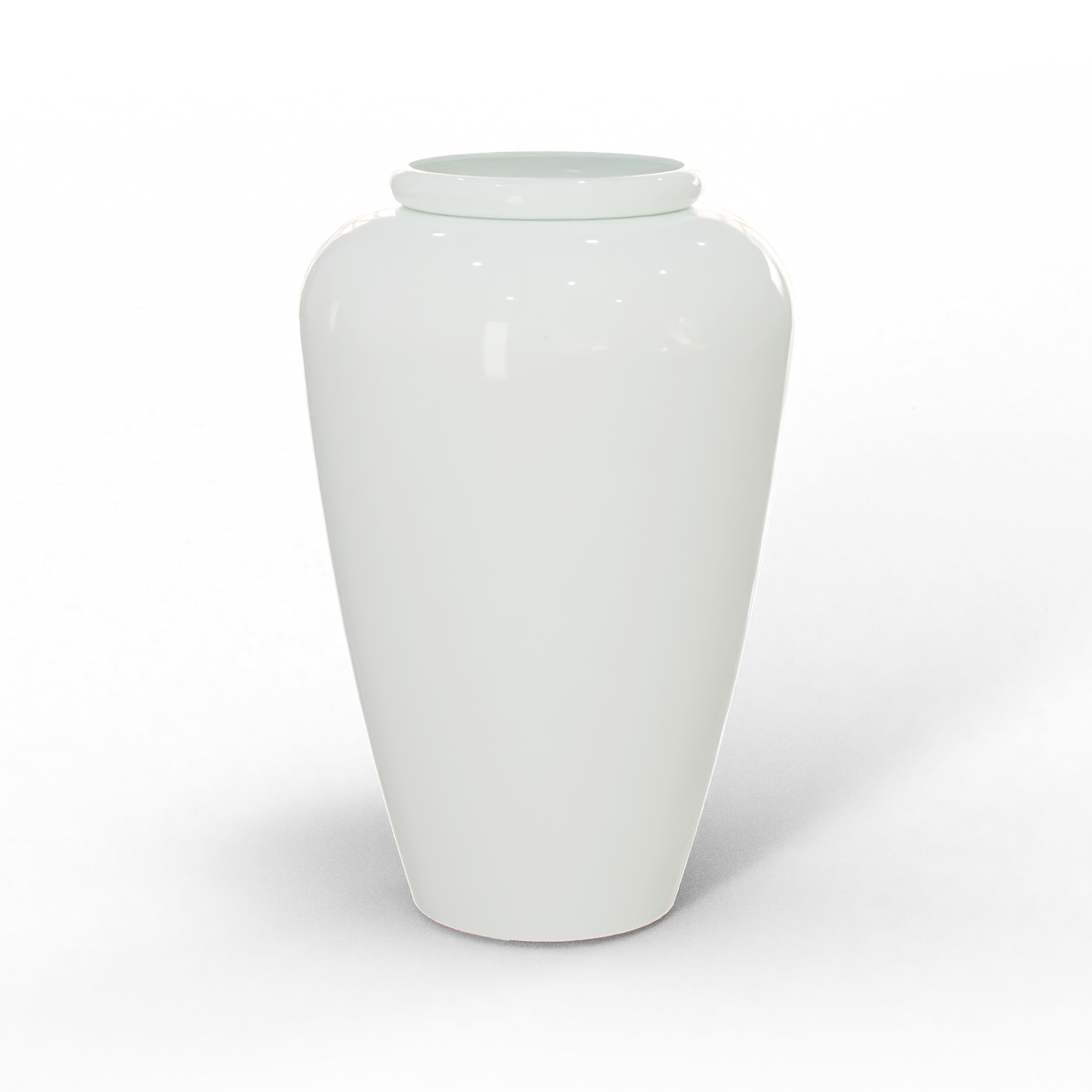 Barà jar fiberglass planter in Gloss Bright White, studio render