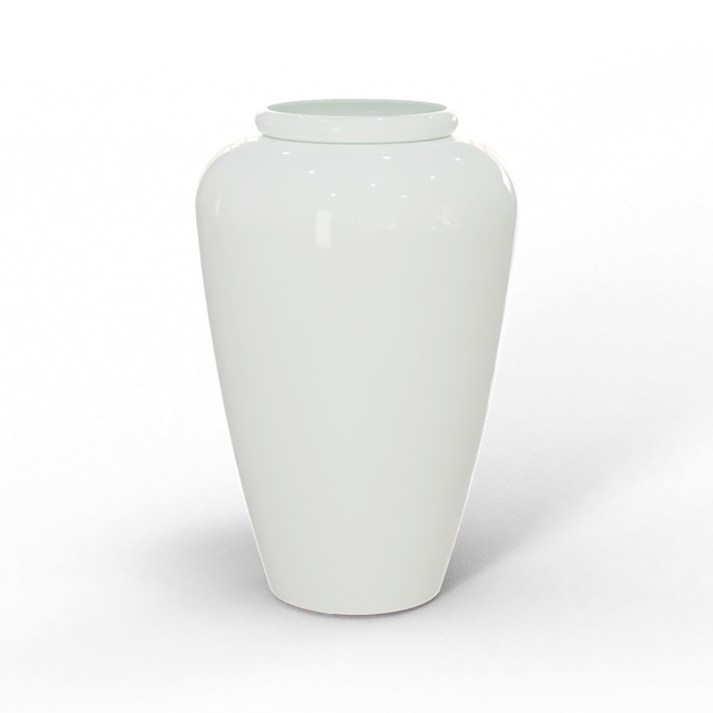 Barà jar fiberglass planter in Gloss Bright White, studio render