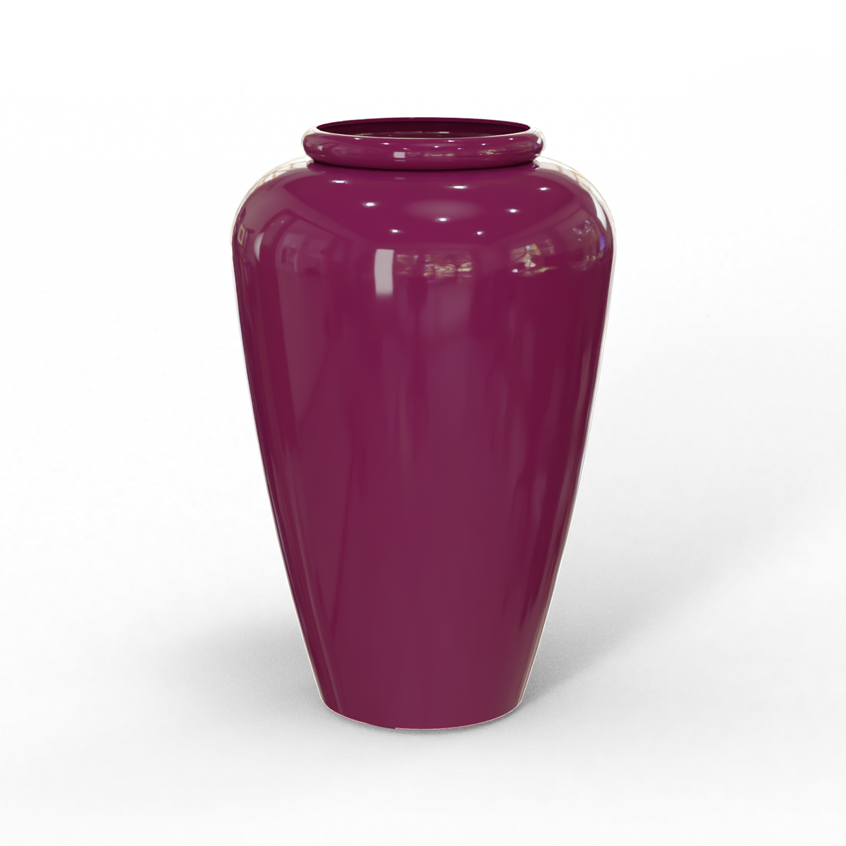 Barà jar fiberglass planter in Gloss Eggplant, studio render