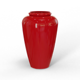 Barà jar fiberglass planter in Gloss Red, studio render