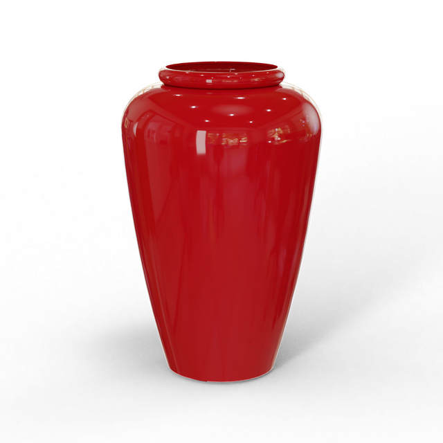 Barà jar fiberglass planter in Gloss Red, studio render