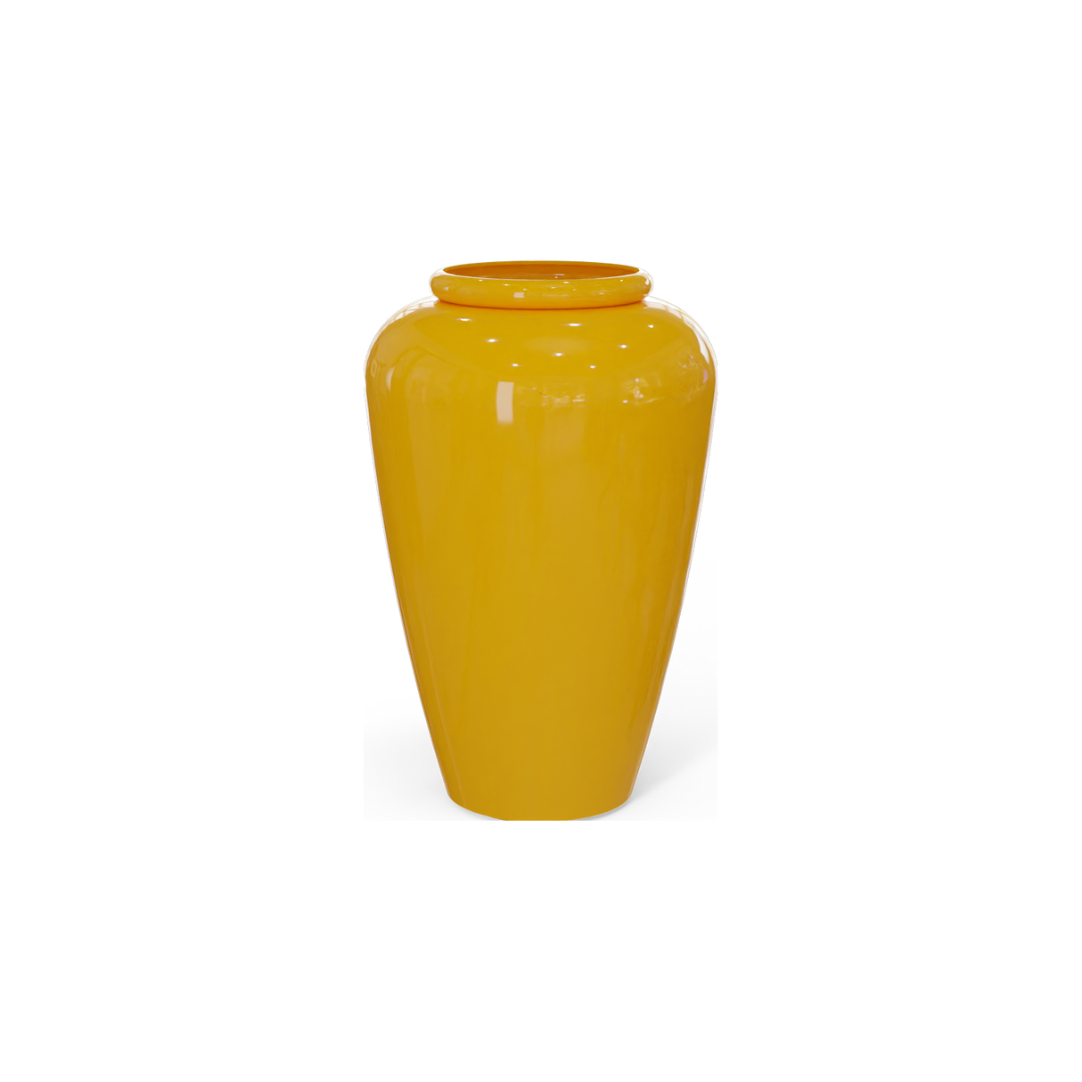 Bara jar fiberglass planter in Gloss Saffron