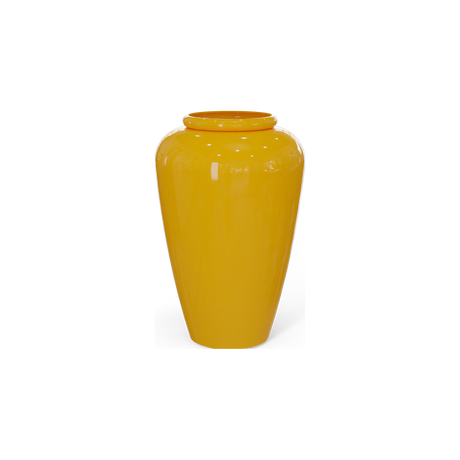 Bara jar fiberglass planter in Gloss Saffron