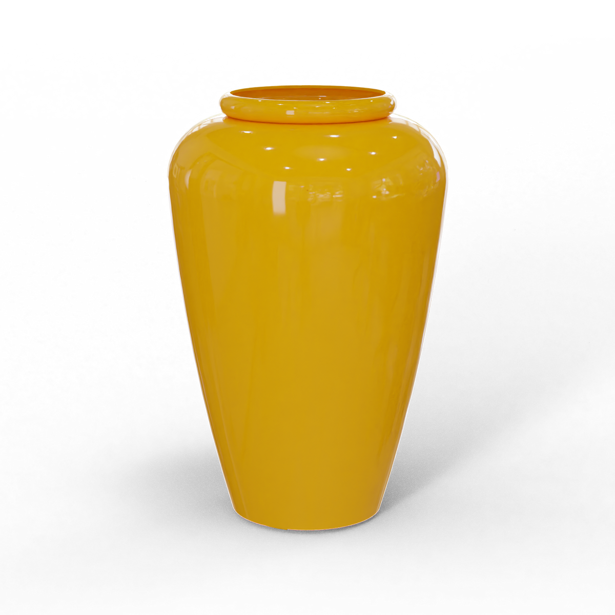 Barà jar fiberglass planter in Gloss Saffron, studio render