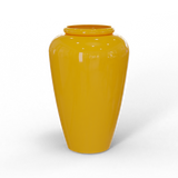 Barà jar fiberglass planter in Gloss Saffron, studio render