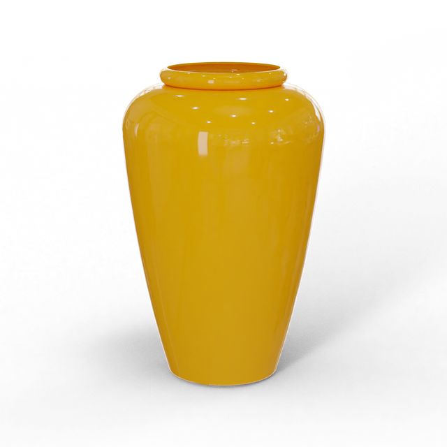 Barà jar fiberglass planter in Gloss Saffron, studio render