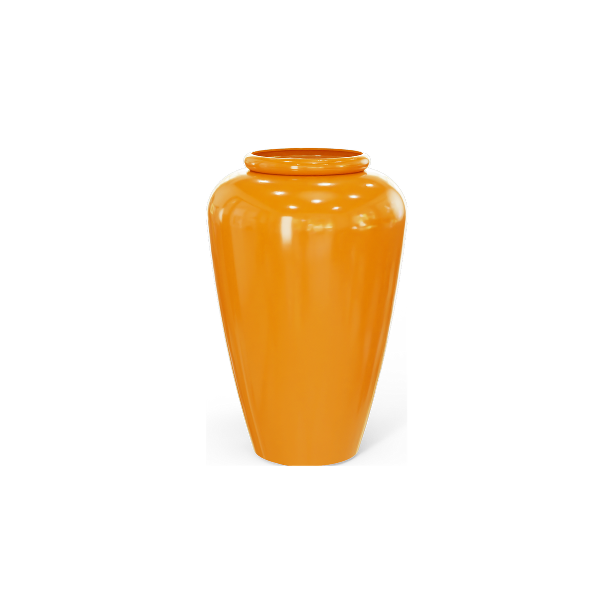 Bara jar fiberglass planter in Gloss Tangerine