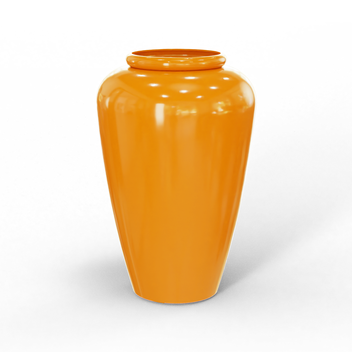 Barà jar fiberglass planter in Gloss Tangerine, studio render
