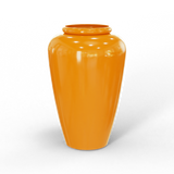 Barà jar fiberglass planter in Gloss Tangerine, studio render