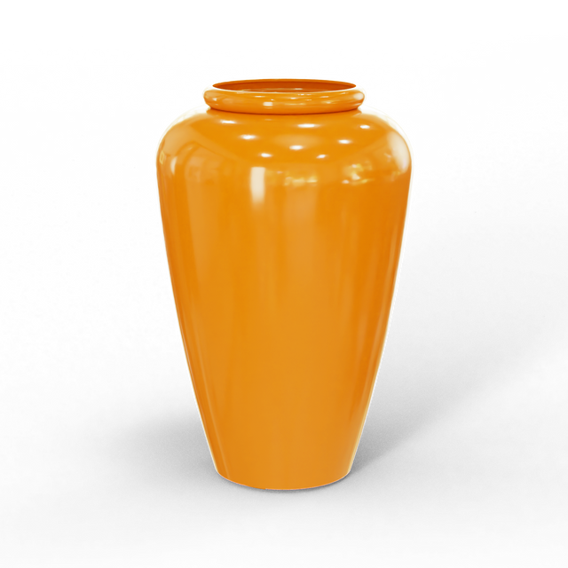 Barà jar fiberglass planter in Gloss Tangerine, studio render
