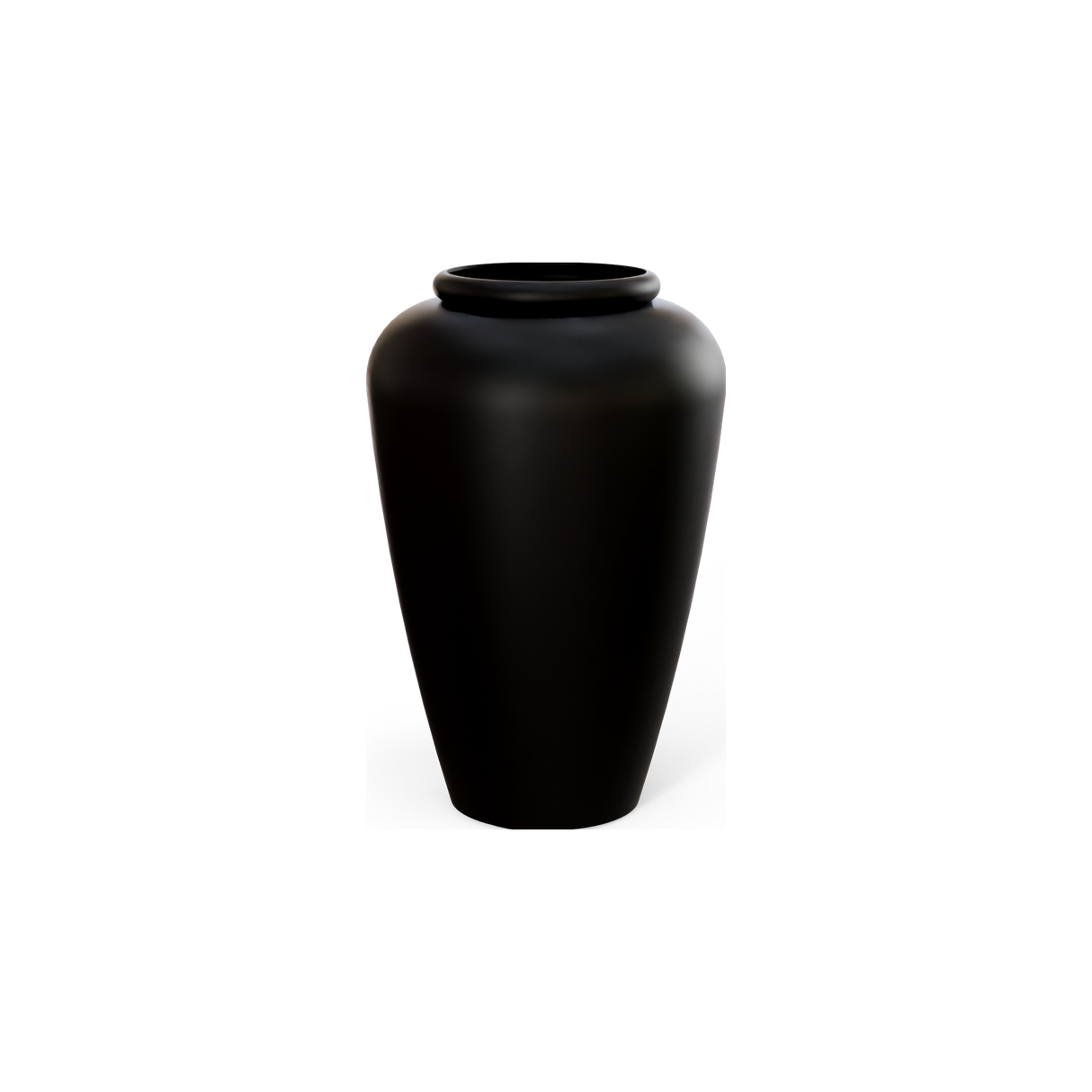 Bara jar fiberglass planter in Matte Black