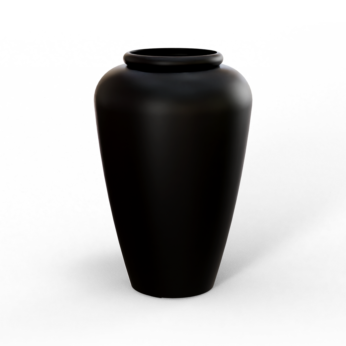 Barà jar fiberglass planter in Matte Black, studio render