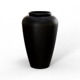 Barà jar fiberglass planter in Matte Black, studio render