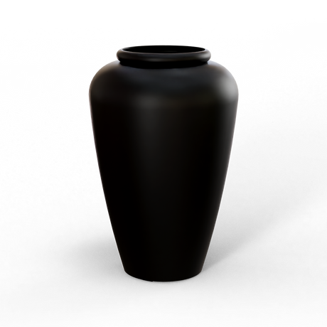 Barà jar fiberglass planter in Matte Black, studio render