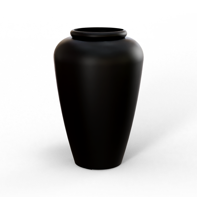 Barà jar fiberglass planter in Matte Black, studio render