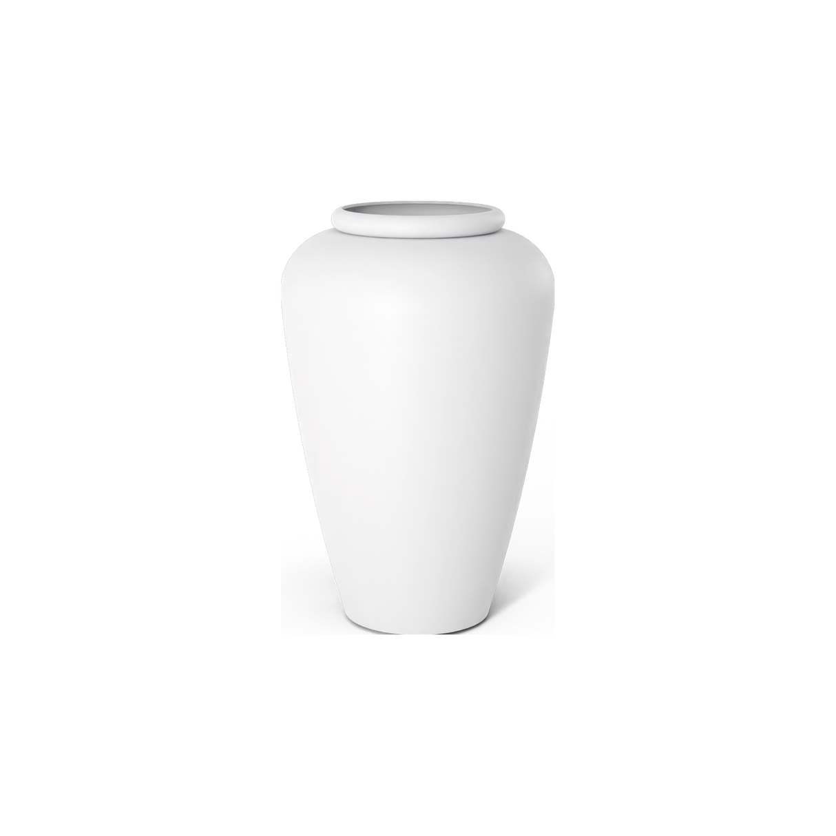 Bara jar fiberglass planter in Matte Bright White
