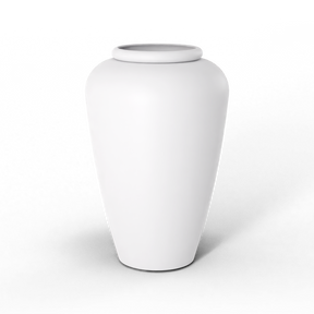 Barà jar fiberglass planter in Matte Bright White, studio render