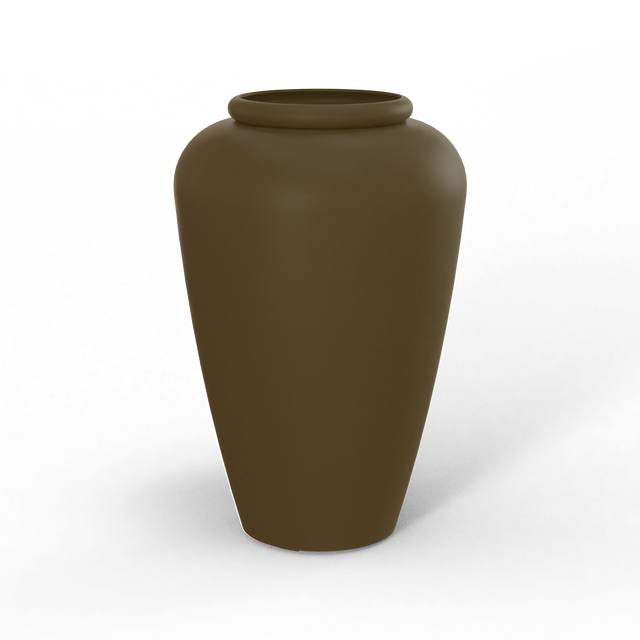 Barà jar fiberglass planter in Matte Bronze, studio render