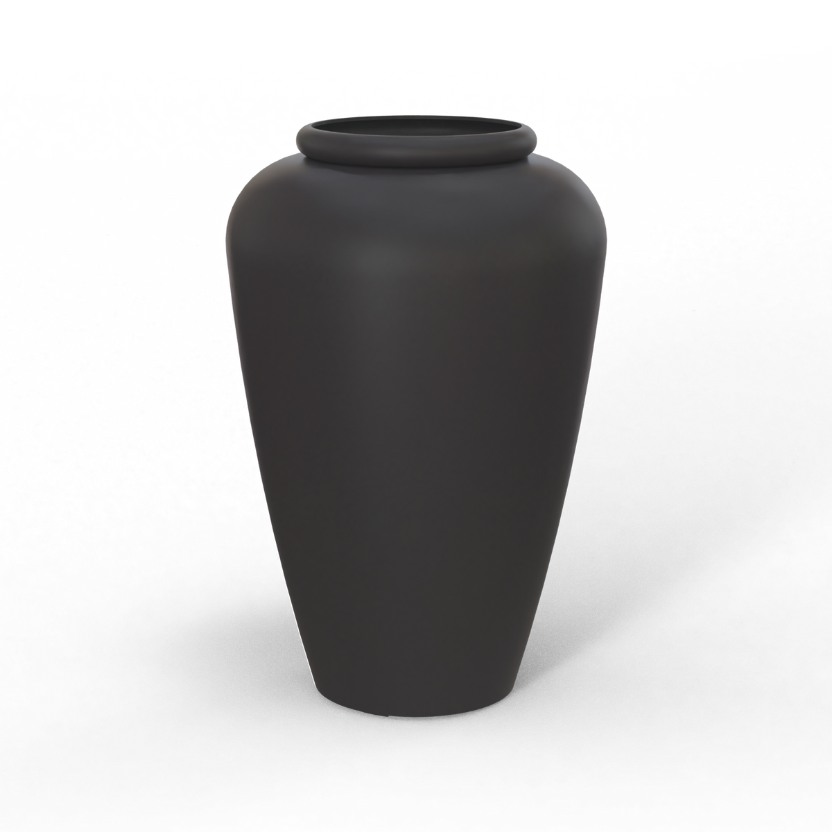 Barà jar fiberglass planter in Matte Charcoal, studio render